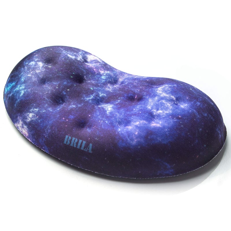 BRILA Ergonomic Memory Foam Mouse Wrist Rest Support Pad Cushion for Computer, Laptop, Office Work, PC Gaming - Massage Holes Design - Wrist Pain Relieve (Nebula Galaxy Space) - Image 1